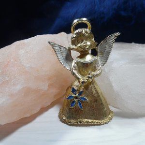 GOLDTONE ANGEL BROOCH